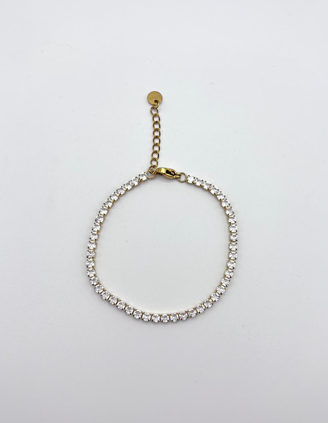BRACCIALE TENNIS CRYSTALIA ORO
