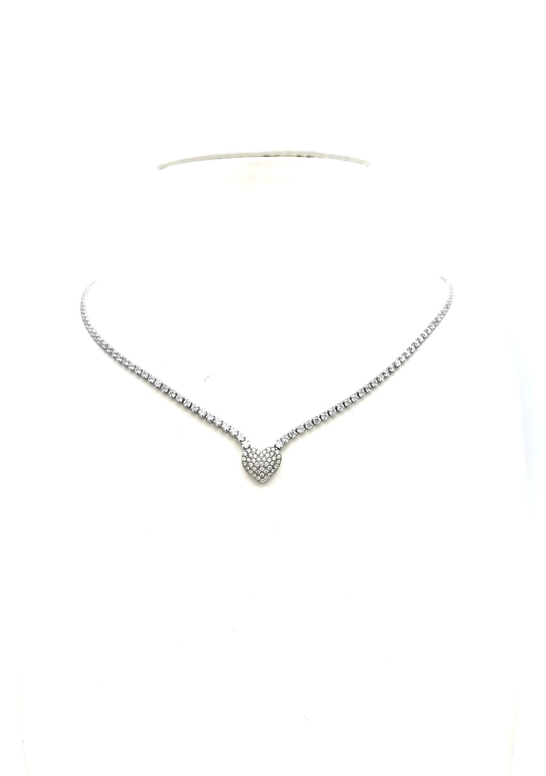 COLLANA TENNIS CUORE CON CURSORE