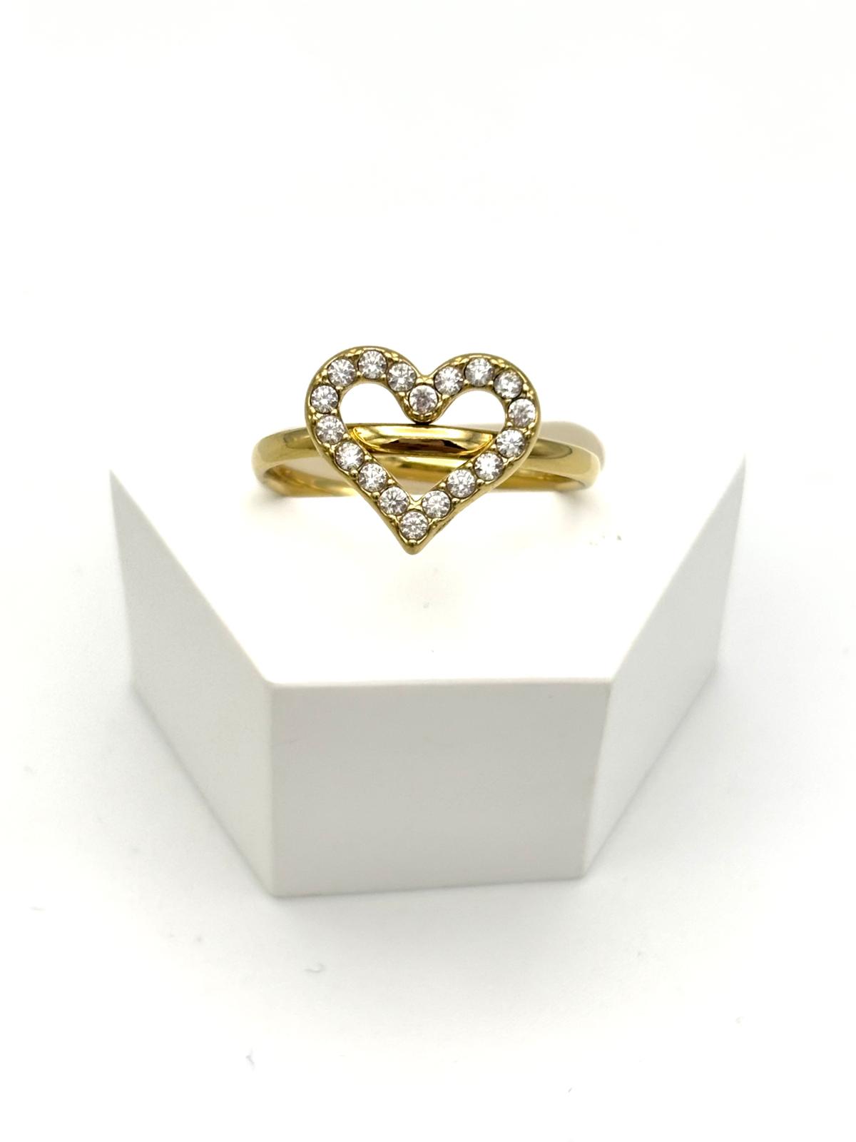 OMAGGIO ANELLO CUORE ZIRCONI